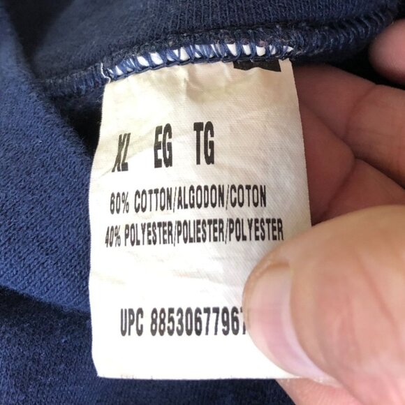 Fruit Of The Loom Mens Sweatshirt Size XL Fleece Pullover Crew Neck Casual Navy - Picture 7 of 9